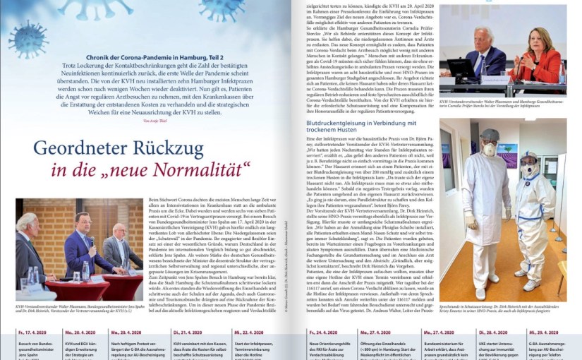 Zweiteilige Chronik der Corona-Krise im Hamburger Ärzteblatt im Mai und Juni&nbsp;2020